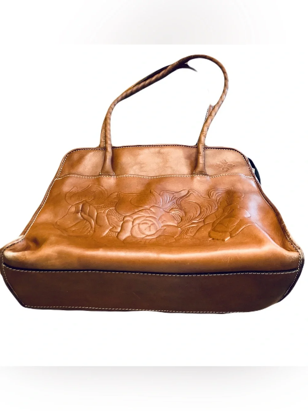 Patricia Nash Paris Large Satchel in Brown Leather